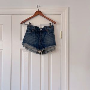 Free People Cutoff Fray Denim Shorts